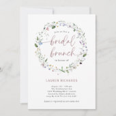 Eenvoudige Wildflower krans | Bruidsbrunch Kaart (Voorkant)