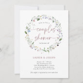 Eenvoudige Wildflower krans | Koppels douche Kaart (Voorkant)