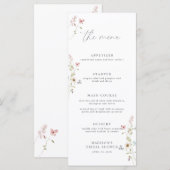 Eenvoudige Wildflower Liefde in Bloom Vrijgezellen Menu (Voorkant / Achterkant)