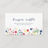 Eenvoudige Wildflower Luier Raffle Baby shower Informatiekaartje (Voorkant)