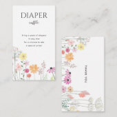 Eenvoudige Wildflower Meisjes Baby shower Luier Ra Informatiekaartje (Voorkant / Achterkant)
