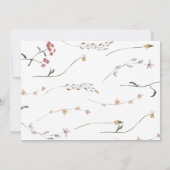 Eenvoudige Wildflower Minimal Bruiloft Save The Da Kaart (Achterkant)