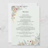 Eenvoudige Wildflower Mint Groen Monogram Details  Kaart (Achterkant)