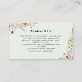Eenvoudige Wildflower Mint Groene Bruiloft Wishing Informatiekaartje (Voorkant)