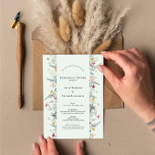 Eenvoudige Wildflower Mint Groene Huwelijksrepetit Kaart