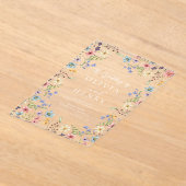 Eenvoudige Wildflower Moderne Rustieke Tuin Huweli Acryl Uitnodigingen (Laagn)