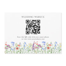 Eenvoudige Wildflower QR Code Wedding