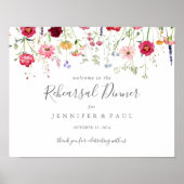 Eenvoudige Wildflower Repetitie Diner Welkom Poster (Voorkant)