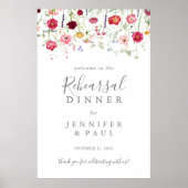 Eenvoudige Wildflower Repetitie Diner Welkom Poster (Voorkant)
