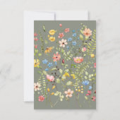 Eenvoudige Wildflower Sage QR-code & RSVP bruiloft (Achterkant)