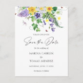 Eenvoudige Wildflower Sla de datum op Aankondigingskaart (Voorkant)