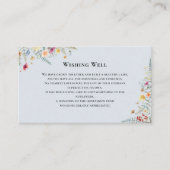 Eenvoudige Wildflower Stoffig Blauw Bruiloft Wishi Informatiekaartje (Voorkant)