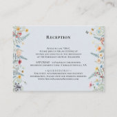 Eenvoudige Wildflower Stoffig Blauw Huwelijksrecep Informatiekaartje (Voorkant)