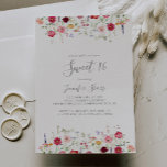 Eenvoudige Wildflower Sweet 16 Verjaardagsfeest Kaart<br><div class="desc">Deze eenvoudige wildflower zoete 16 verjaardagsfeestje uitnodiging is perfect voor een moderne verjaardag. Het ontwerp is voorzien van een veelkleurig assortiment van roze,  blush,  paarse,  geel,  wit,  violet,  rood,  bordeauxrode wilde bloemen.</div>