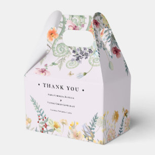 Eenvoudige Wildflower Varen Lavendel Bruiloft Bedankdoosjes