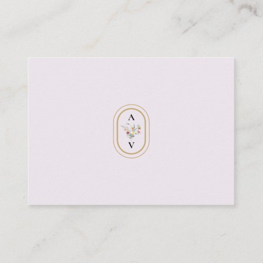 Eenvoudige Wildflower Varen Lavendel Bruiloft Rece Informatiekaartje (Achterkant)