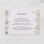 Eenvoudige Wildflower Varen Lavendel Bruiloft Rece Informatiekaartje (Voorkant)