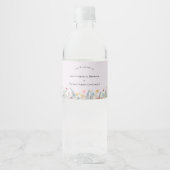 Eenvoudige Wildflower Varen Lavendel Bruiloft Waterfles Etiket (Voorkant)