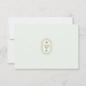 Eenvoudige Wildflower Varen Mint Groen Bruiloft Mo RSVP Kaartje (Achterkant)