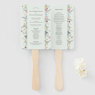 Eenvoudige Wildflower Varen Mint Groen Huwelijkspr Handwaaier