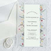 Eenvoudige Wildflower Varen Mint Groen Verlovingsf Acryl Uitnodigingen