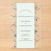 Eenvoudige Wildflower Varen Mint Groen Verlovingsf Acryl Uitnodigingen (Voorkant)