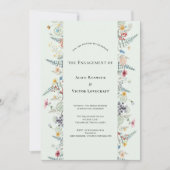 Eenvoudige Wildflower Varen Mint Groen Verlovingsf Kaart (Voorkant)