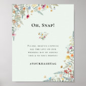 Eenvoudige Wildflower Varen Mint Groene Bruiloft H Poster (Voorkant)