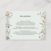 Eenvoudige Wildflower Varen Munt Bruiloft Receptie Informatiekaartje (Voorkant)