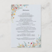 Eenvoudige Wildflower Varen Stoffig Blauw Bruiloft Informatiekaartje (Voorkant)