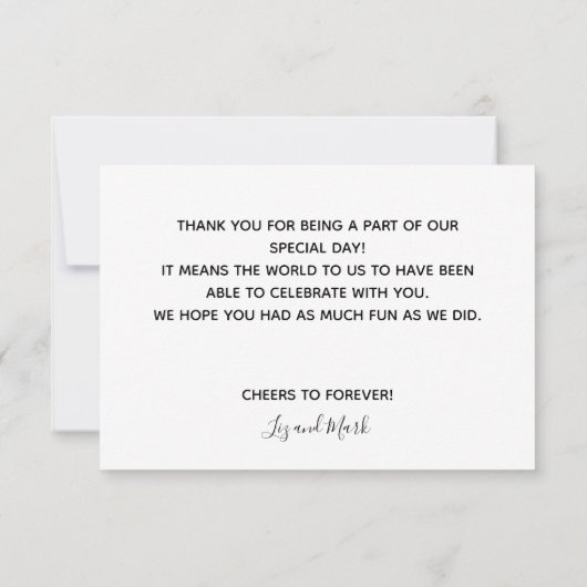 Eenvoudige Wildflower Weddenschap Hartelijk dank Bedankkaart (Achterkant)