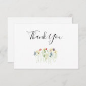 Eenvoudige Wildflower Weddenschap Hartelijk dank Bedankkaart (Voorkant / Achterkant)