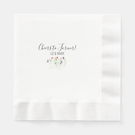 Eenvoudige Wildflower Wedding Cocktail Napkins Servet (Voorkant)
