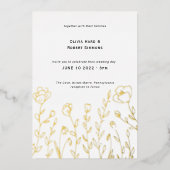 Eenvoudige Wildflower Wedding Folie Uitnodiging (Voorkant)