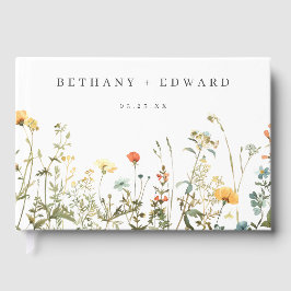 Eenvoudige Wildflower Wedding Gastenboek
