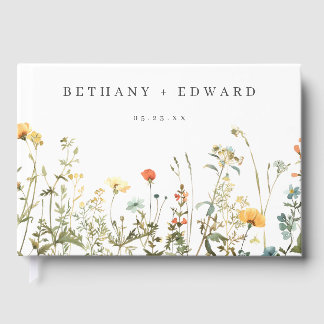 Eenvoudige Wildflower Wedding Gastenboek