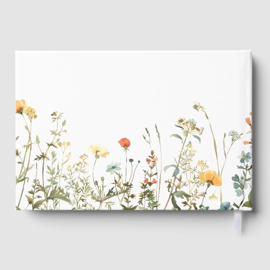 Eenvoudige Wildflower Wedding Gastenboek (Achterkant)