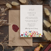 Eenvoudige Wildflower Wedding Kaart