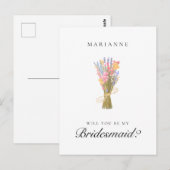 Eenvoudige Wildflowers Bruidsmeisje voorstel Briefkaart (Voorkant / Achterkant)