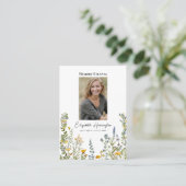 Eenvoudige Wildflowers Foto Funeral Prayer Kaart Plaatskaartje (Staand voorkant)