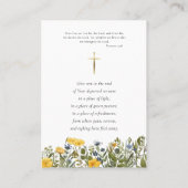 Eenvoudige Wildflowers Foto Funeral Prayer Kaart Plaatskaartje (Achterkant)