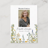 Eenvoudige Wildflowers Foto Funeral Prayer Kaart Plaatskaartje (Voorkant)