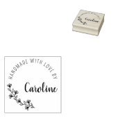 Eenvoudige Wildflowers Handgemaakt met liefde Rubberstempel (Gestempeld)