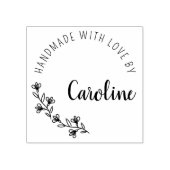 Eenvoudige Wildflowers Handgemaakt met liefde Rubberstempel (Afrduk)