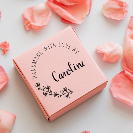 Eenvoudige Wildflowers Handgemaakt met liefde Rubberstempel