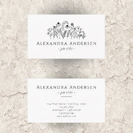 Eenvoudige Wildflowers Minimalistische Bloemen Visitekaartje