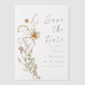 Eenvoudige Wildflowers Modern Save the Date Vellum Uitnodigingen (Voorkant)