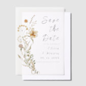 Eenvoudige Wildflowers Modern Save the Date Vellum Uitnodigingen (Offset)