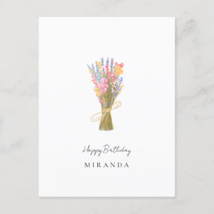 Eenvoudige Wildflowers Verjaardag Briefkaart