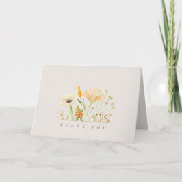 Eenvoudige Wildflowers Wedding Dank u kaart